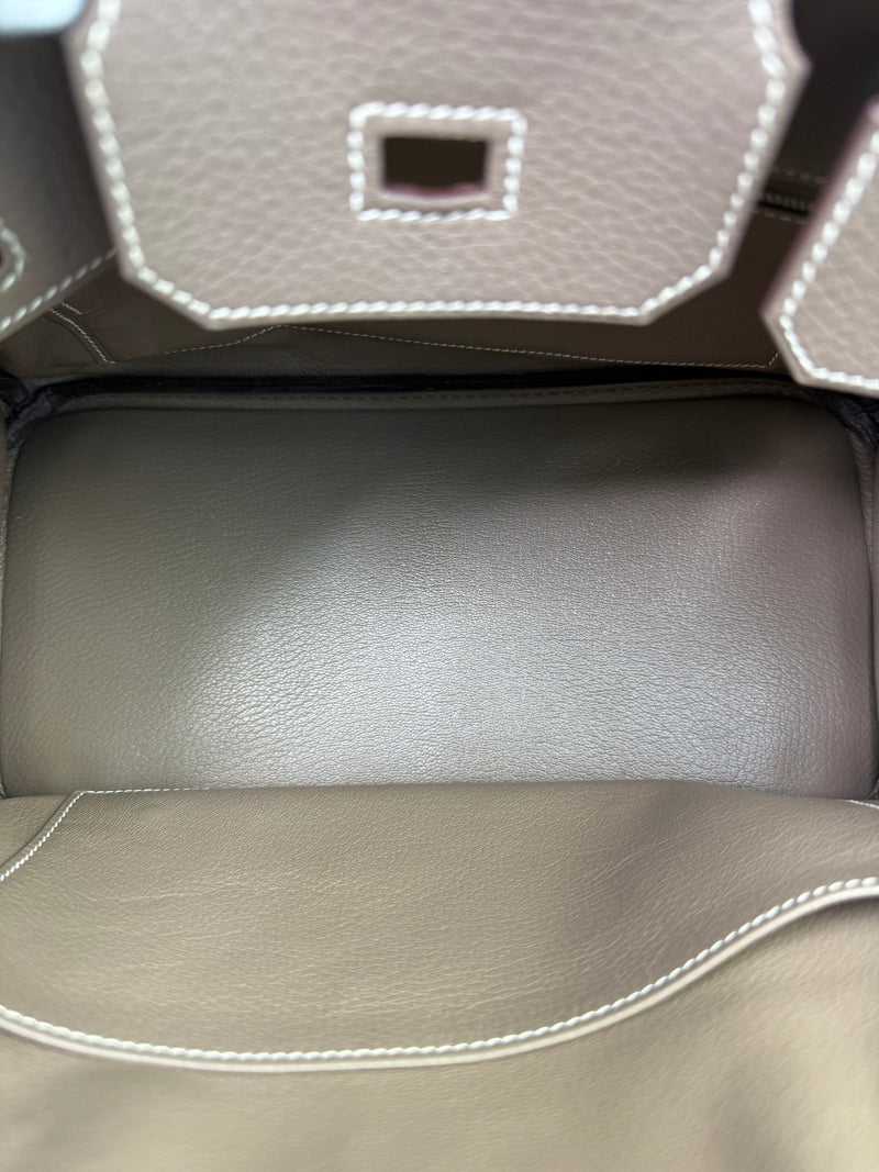 Hermès Birkin 30 In Etoupe Clemence Leather With PHW