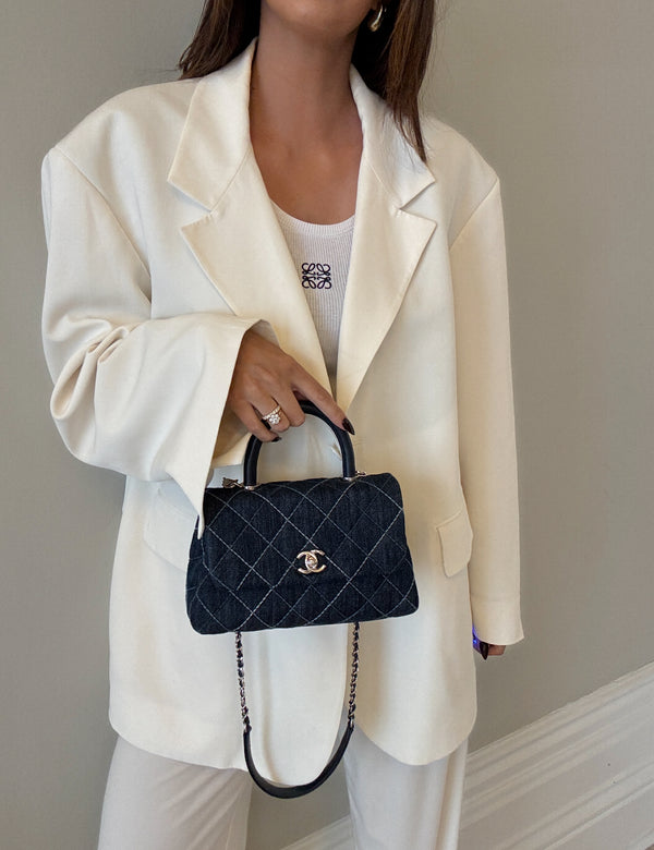Chanel Small Coco In Denim Canvas With SHW