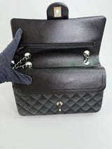 Chanel Medium Classic Double Flap Black Lambskin Leather With SHW