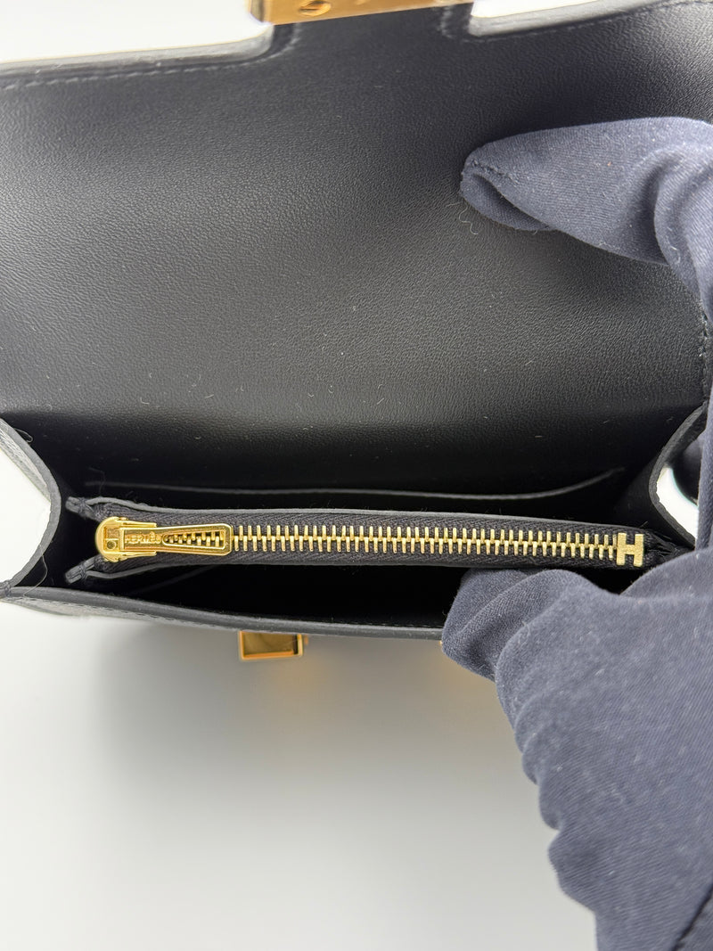 Hermès Constance Slim Wallet In Black Epsom Leather With GHW