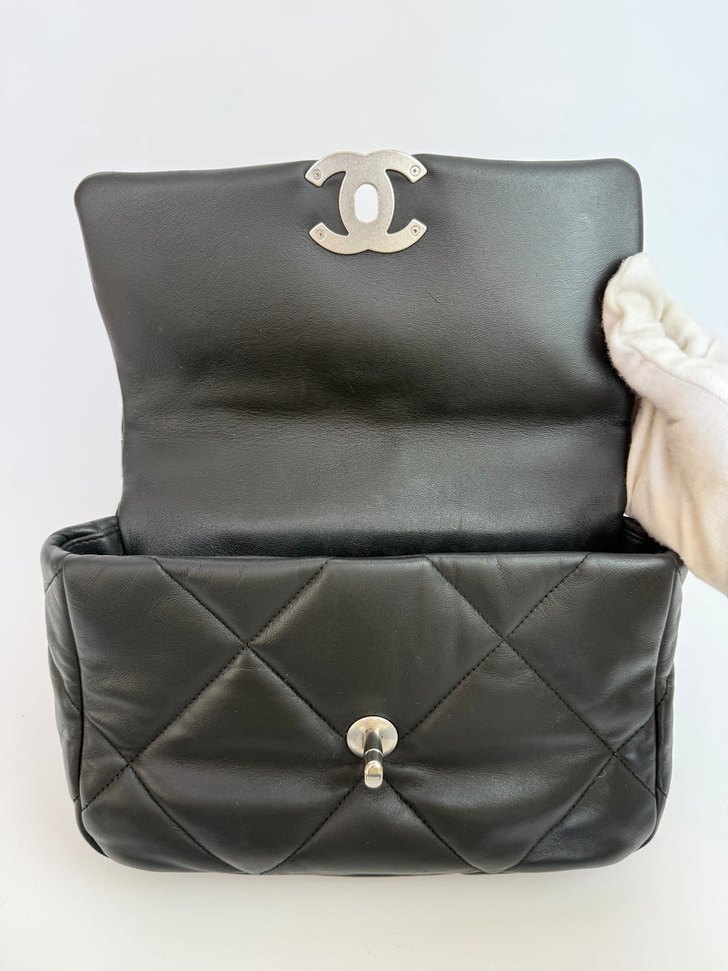 Chanel 19 Small In Black Lambskin Leather