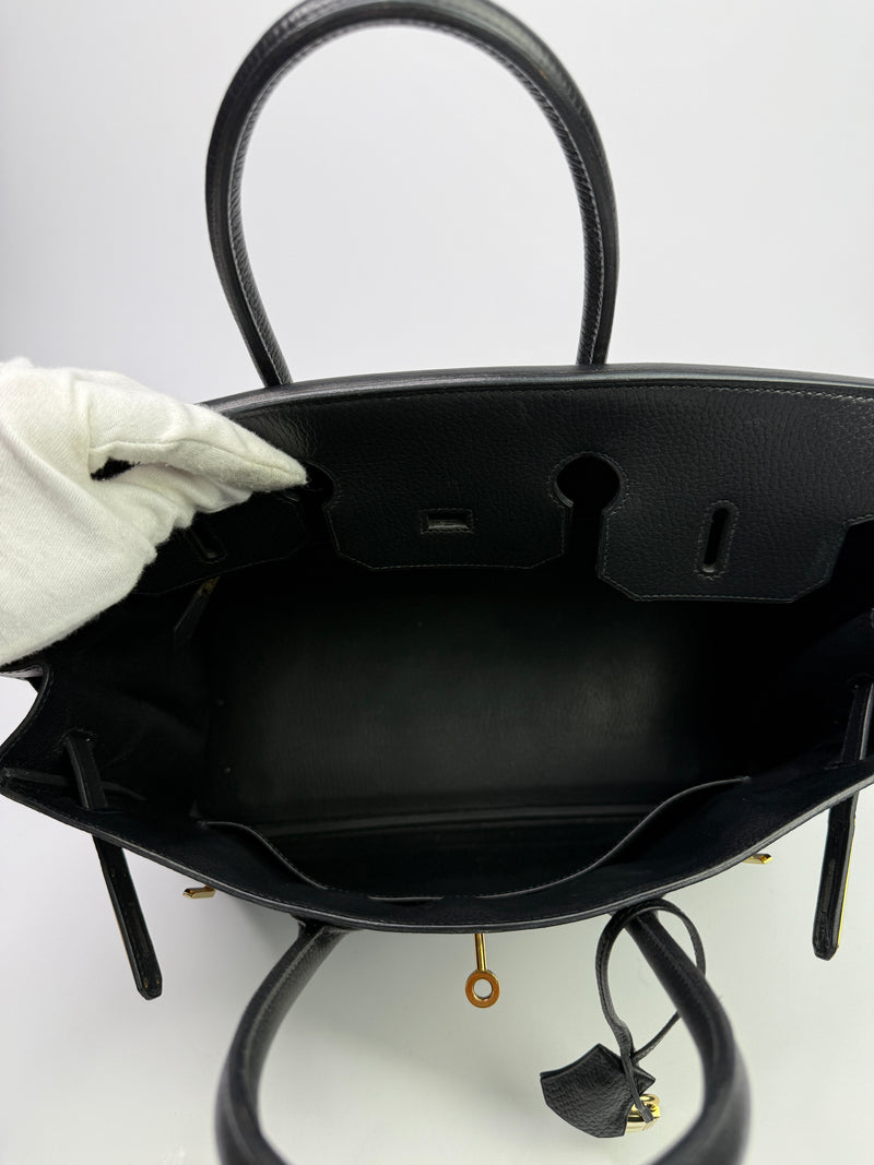 Hermès Birkin 35 Black Ardennes Leather With GHW