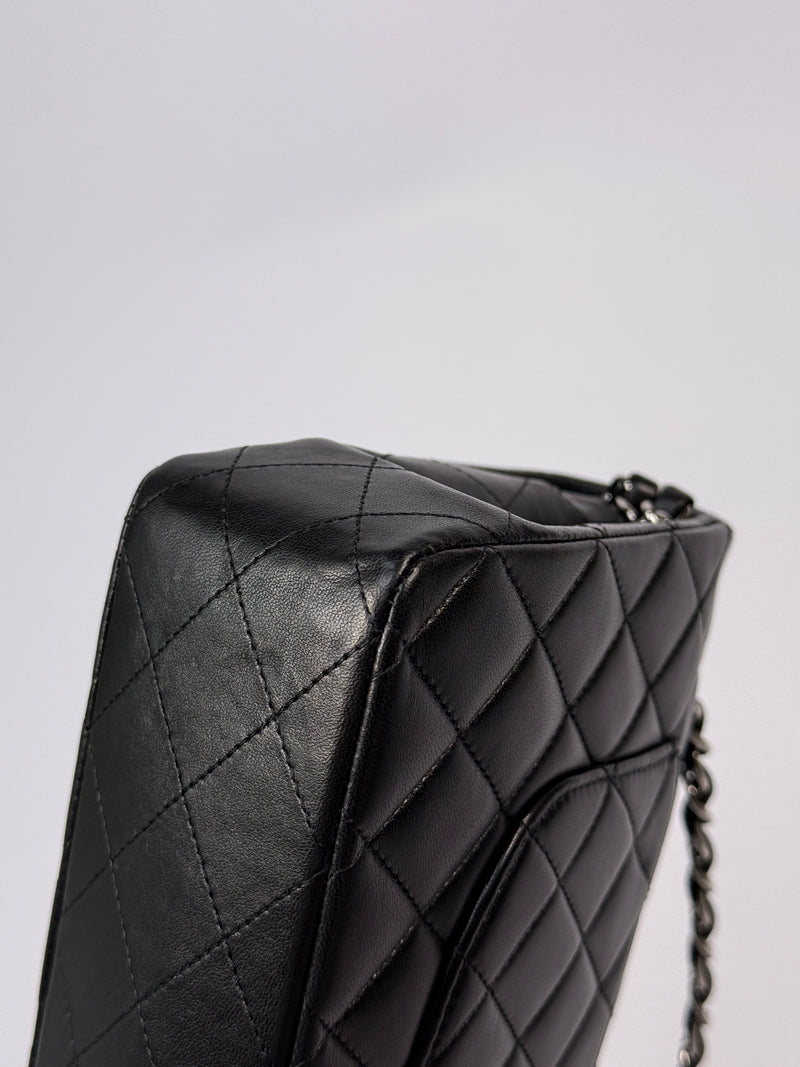 Chanel Medium Classic Double Flap Black Lambskin Leather With SHW