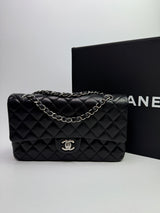 Chanel Medium Classic Double Flap Black Lambskin With SHW
