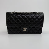 Chanel Medium Classic Double Flap Black Lambskin Leather With SHW