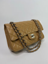 Chanel Medium Classic Double Flap Beige Lambskin With SHW