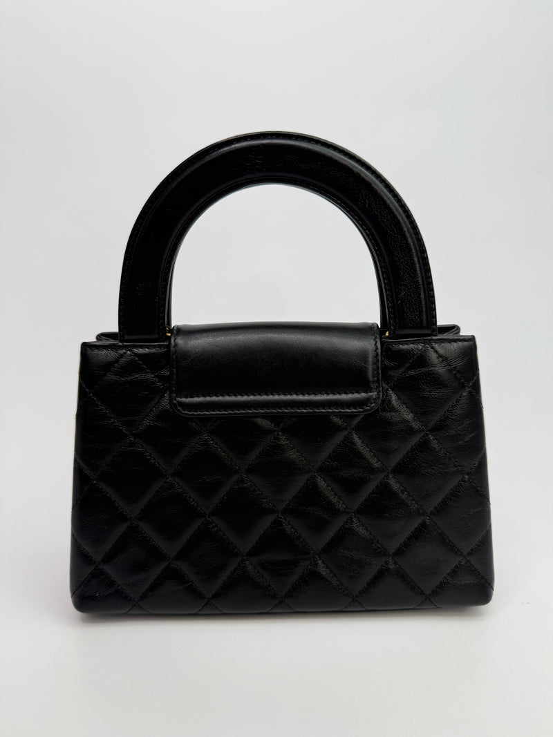 Chanel Mini Kelly Bag In Black Calfskin Leather GHW