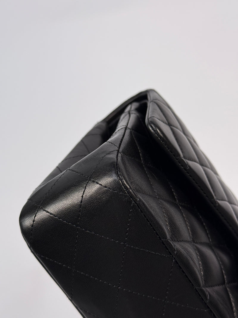 Chanel Medium Classic Double Flap Black Lambskin Leather With SHW