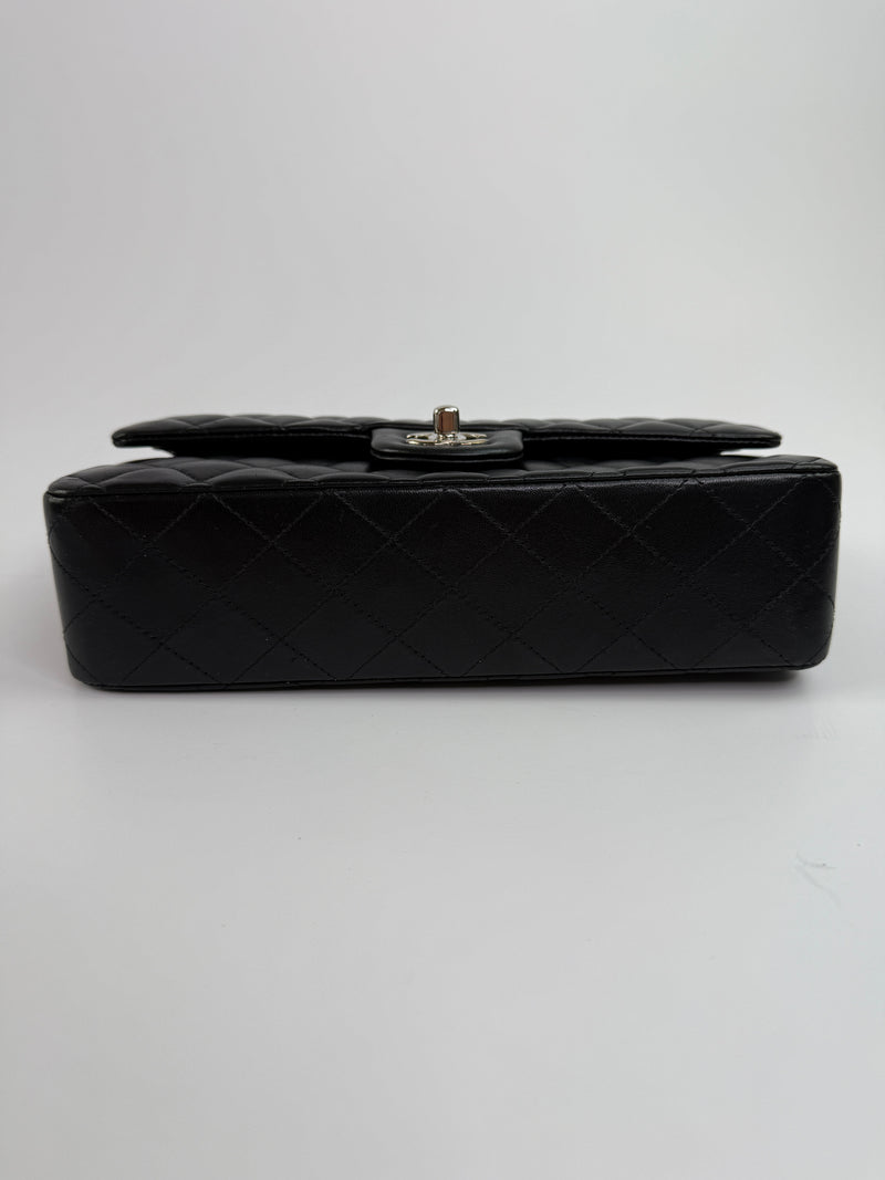 Chanel Medium Classic Double Flap Black Lambskin Leather With SHW
