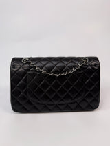 Chanel Medium Classic Double Flap Black Lambskin Leather With SHW