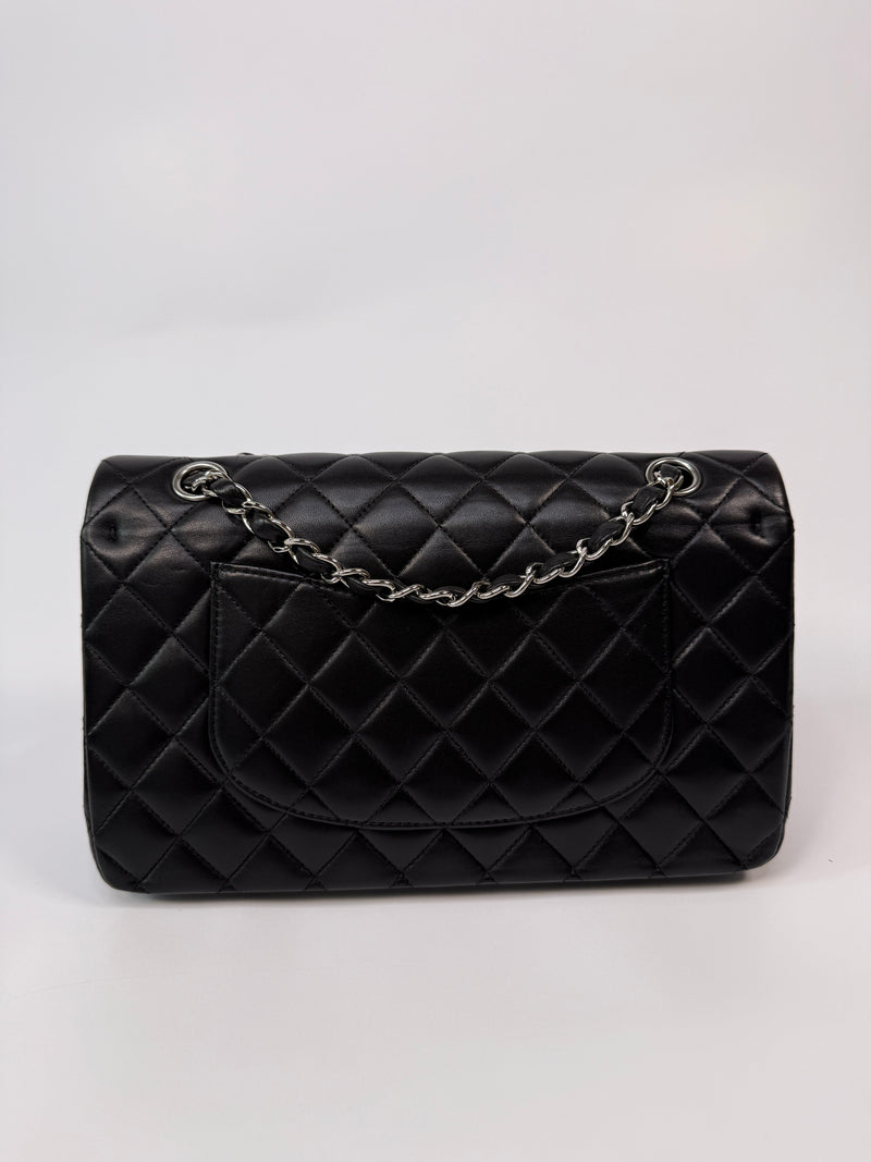 Chanel Medium Classic Double Flap Black Lambskin Leather With SHW