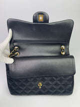 Chanel Black Lambskin Leather Jumbo Classic Double Flap GHW
