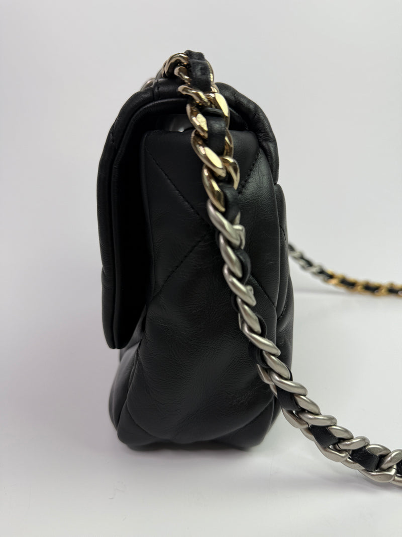 Chanel 19 Small In Black Lambskin Leather