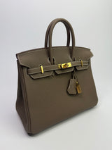 Hermès Birkin 25 Retourne Etoupe Togo Leather With GHW