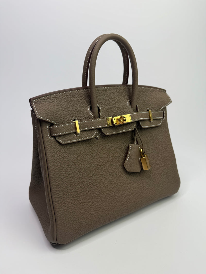 Hermès Birkin 25 Retourne Etoupe Togo Leather With GHW