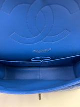 Chanel Jumbo Classic Double Flap In Blue Caviar Leather With RHW