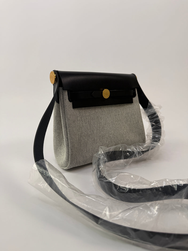 Hermès Herbag Zip 20 Ecru Beige Viking Canvas and Nior Vache GHW