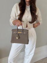 Hermès Birkin 25 Retourne Etoupe Togo Leather With GHW