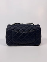 Chanel Mini Rectangle Flap Bag In Navy Lambskin With SHW