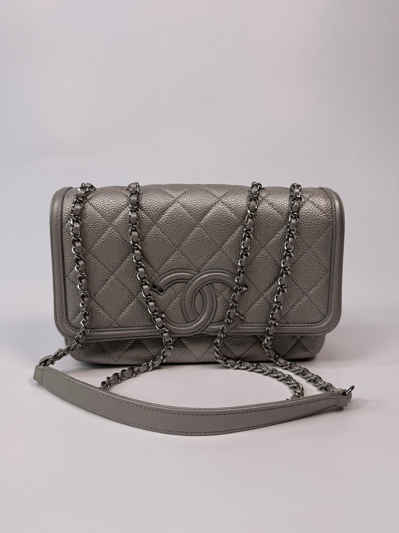 Chanel CC Filigree Wallet On Chain