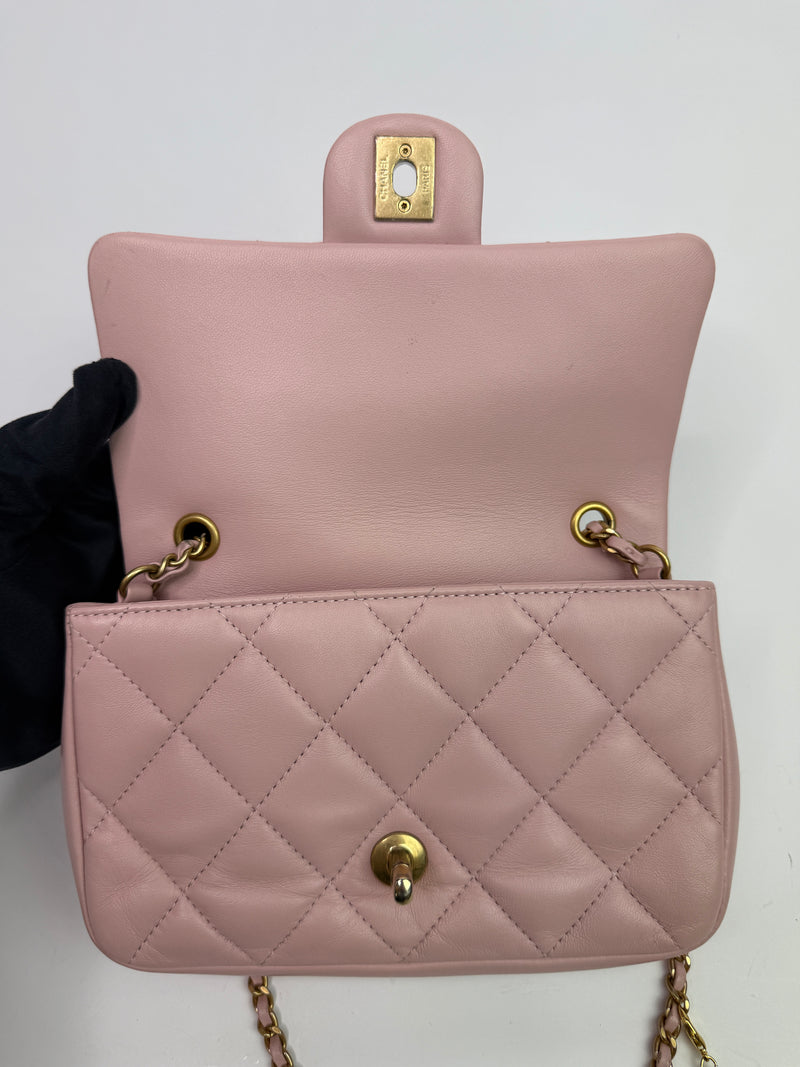 Chanel Mini Heart Charms Flap Antique Gold Hardware