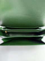 Celine Classique Medium Triomphe Bag In Green Calfskin