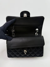 Chanel Small Classic Double Flap In Black Lambskin Leather With SHW