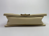 Chanel Boy Bag Medium In Cream Lambskin GHW