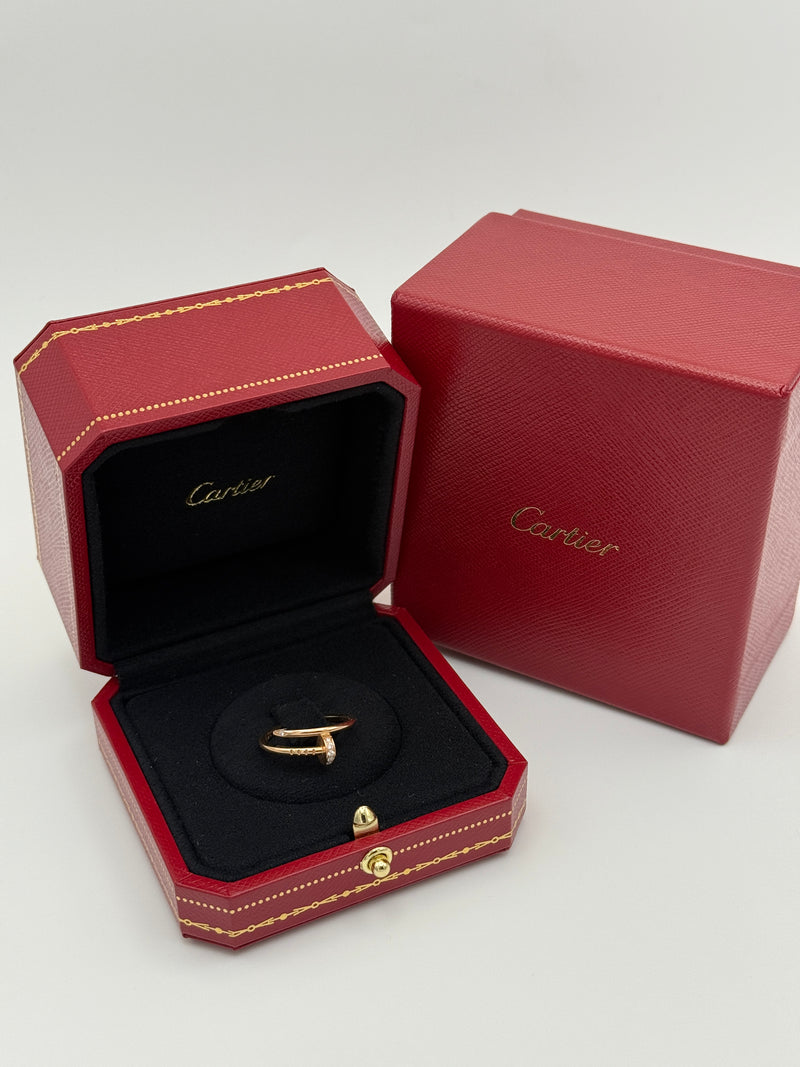Cartier Rose Gold Juste un Clou Ring With Diamonds  (Size 51)