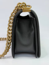 Chanel Boy Bag Medium In Black Lambskin GHW