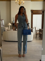 Chanel Jumbo Classic Double Flap In Blue Caviar Leather With RHW
