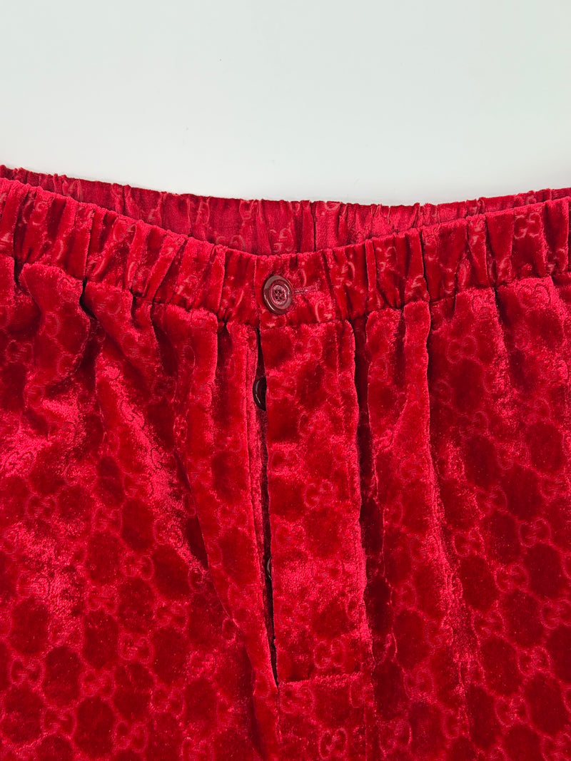 Gucci GG Devoré-velvet shirt and Trouser Set (Size 44/UK12)