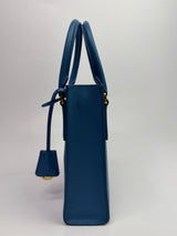 Prada Mini Tote In Powder Blue Saffiano Leather