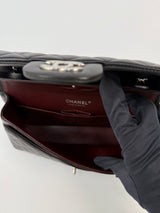 Chanel Medium Classic Double Flap Black Lambskin Leather With SHW