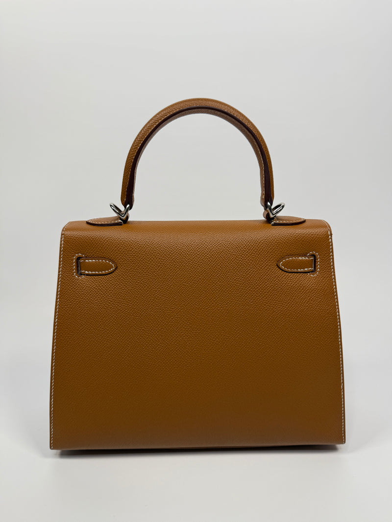 Hermès Kelly 25 Sellier In Gold Epsom Leather With PHW