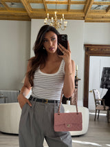 Chanel Small Classic Double Flap In Pink Caviar Leather With GHW