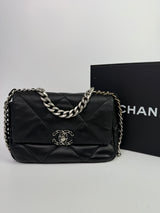 Chanel 19 Small In Black Lambskin Leather