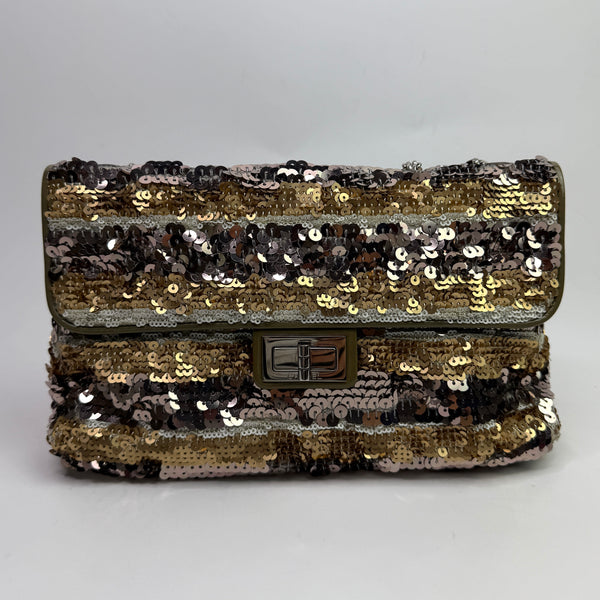 Chanel Sequin Striped Medium Reissue Flap