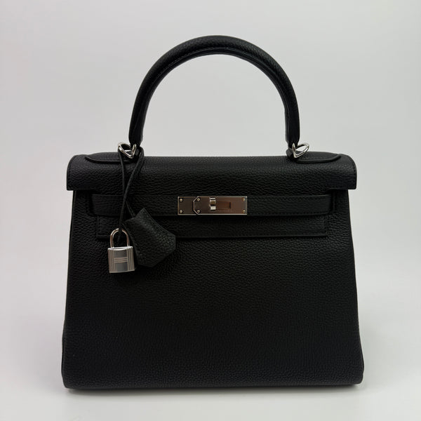 Hermès Kelly 28 Retourne Black Togo Leather With Palladium Hardware