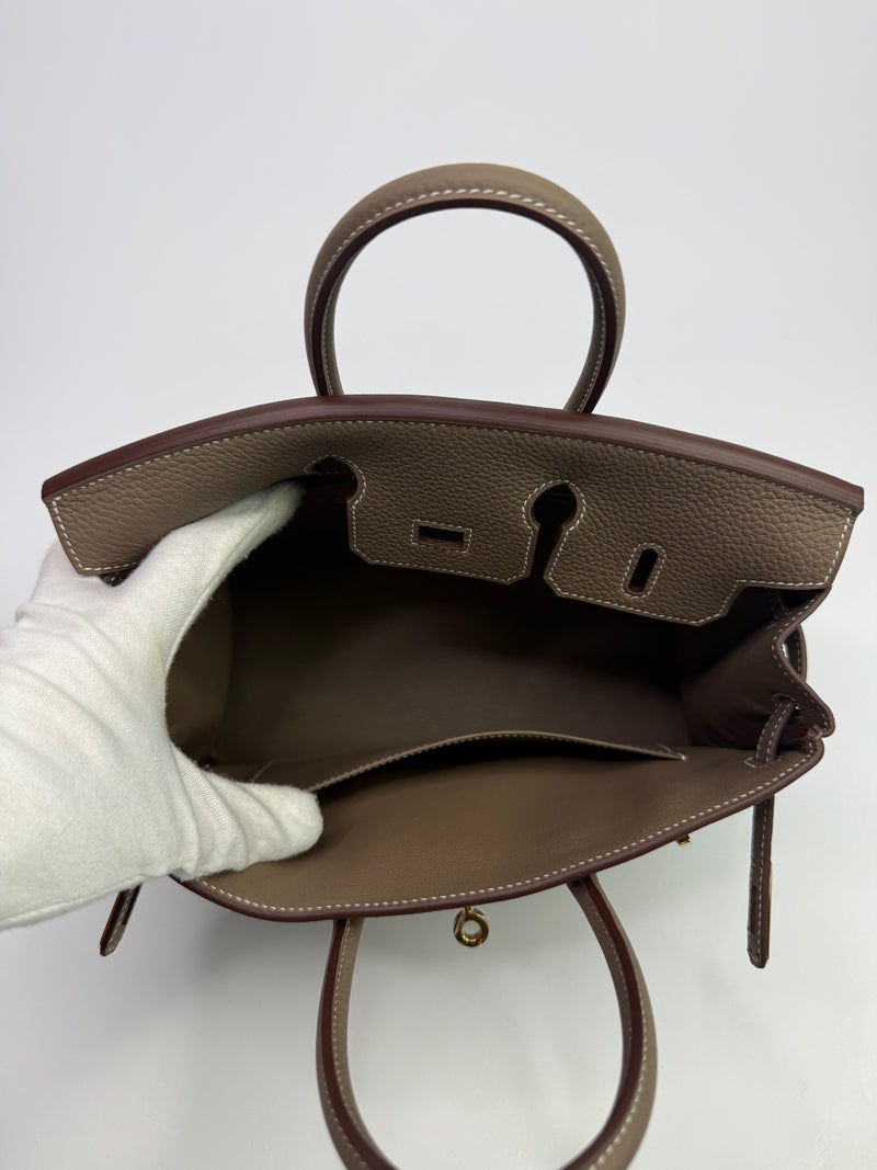 Hermès Birkin 25 Retourne Etoupe Togo Leather With GHW
