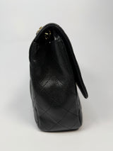 Chanel Classic Jumbo Single Flap In Black Caviar Leather With GHW