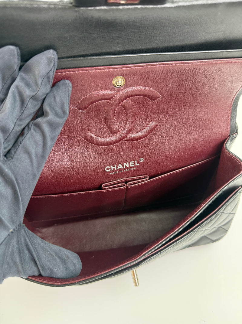 Chanel Medium Classic Double Flap Black Lambskin Leather With SHW