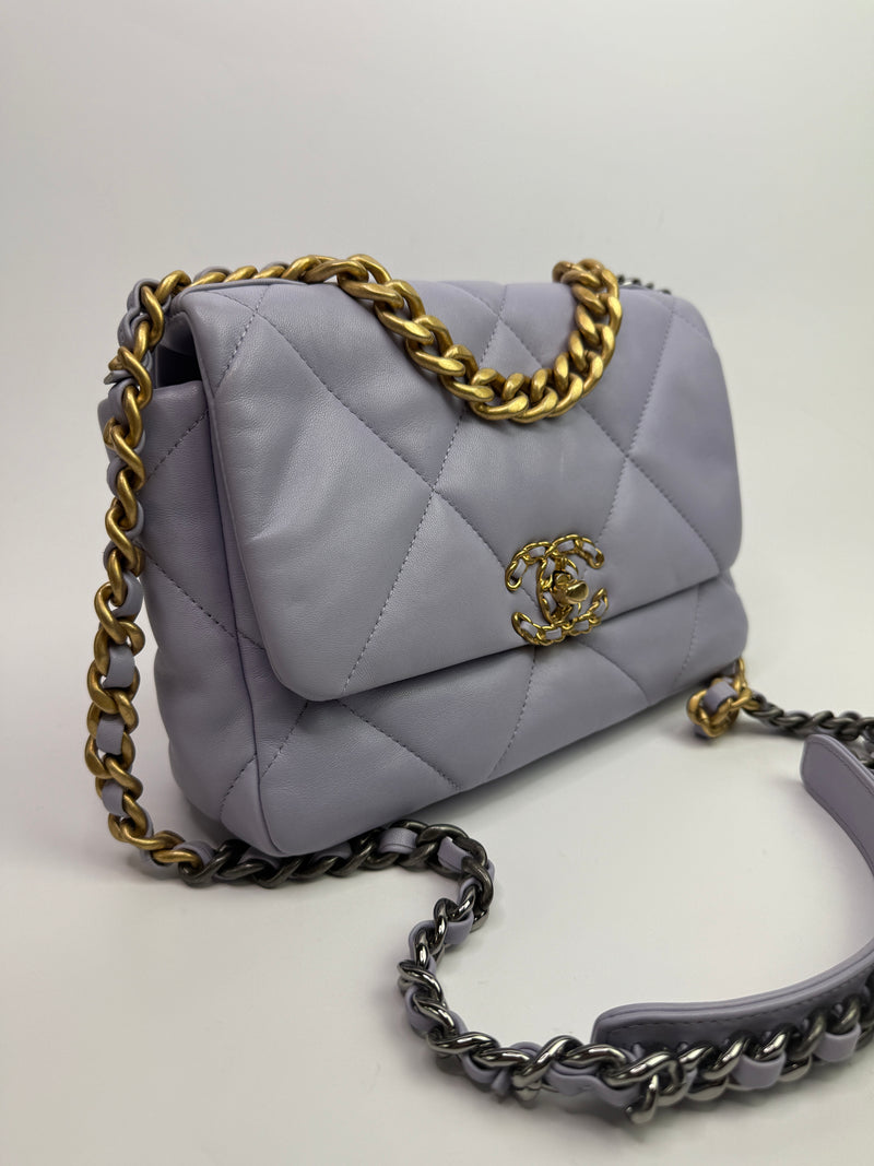 Chanel 19 Small In Lilac Lambskin Leather