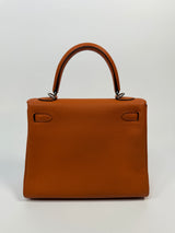 Hermès Kelly 25 In Orange Togo Leather With PHW
