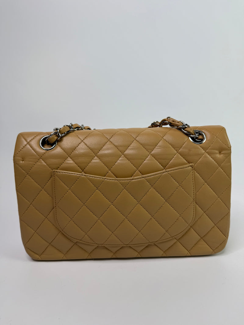 Chanel Medium Classic Double Flap Beige Lambskin With SHW