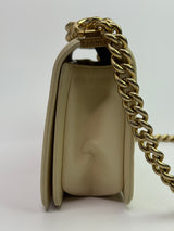 Chanel Boy Bag Medium In Cream Lambskin GHW