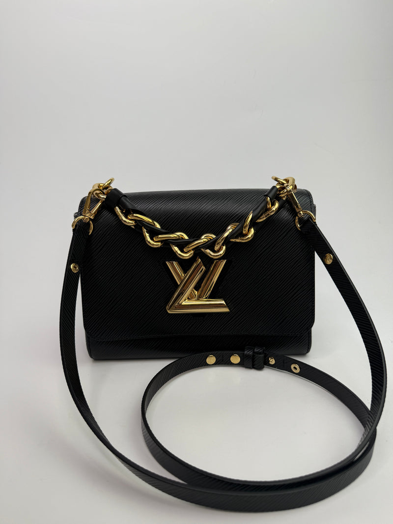 Louis Vuitton Black Epi Leather Twist MM Shoulder Bag