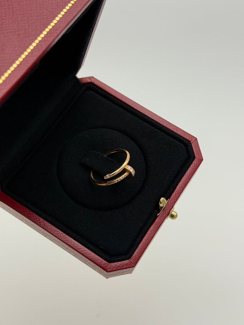 Cartier Rose Gold Juste un Clou Ring With Diamonds  (Size 51)