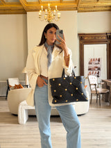 Valentino Garavani Grained Calfskin Quilted Large Roman Stud Tote