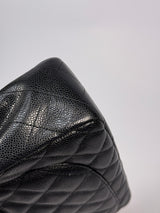 Chanel Classic Jumbo Single Flap In Black Caviar Leather With GHW